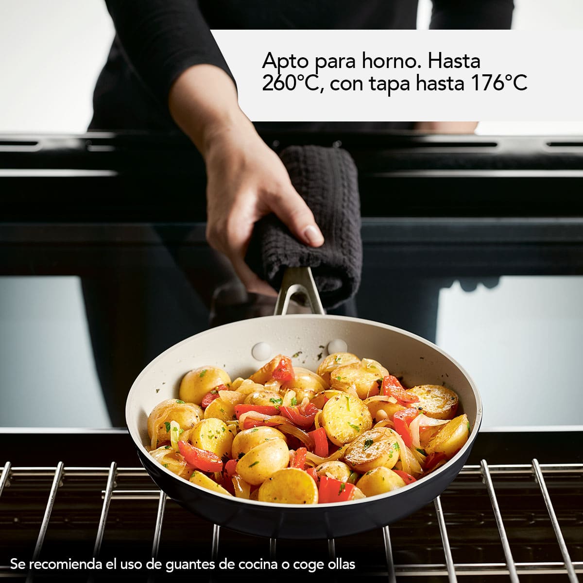 Juego de ollas KitchenAid 8 piezas negro de aluminio forjado - cerámico - Imagen 5