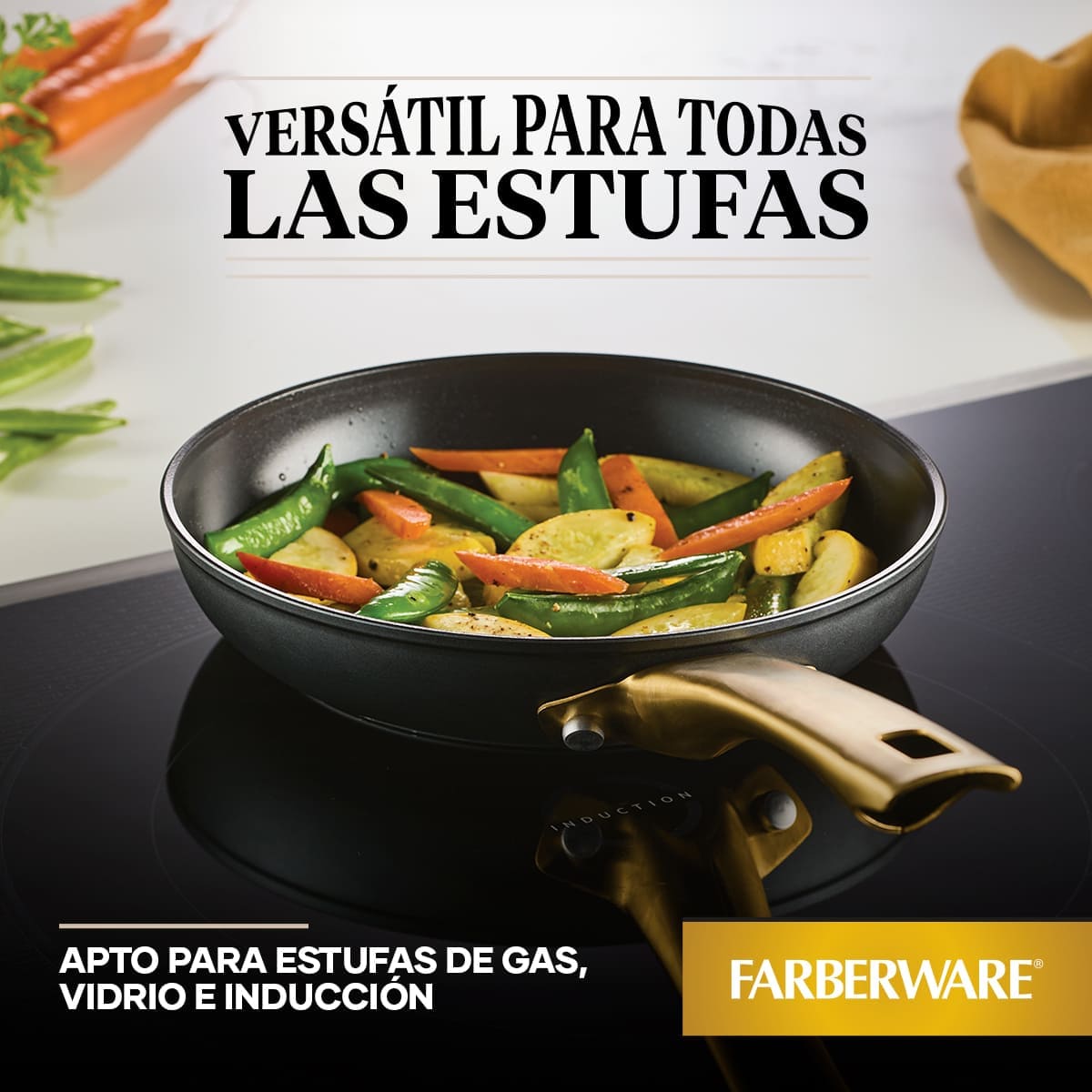 Sartén Farberware 20 cm antiadherente cerámico de aluminio forjado - inducción - Imagen 9