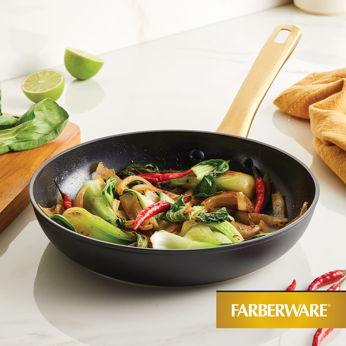 Sartén Farberware 25 cm antiadherente cerámico de aluminio forjado - inducción - Imagen 11