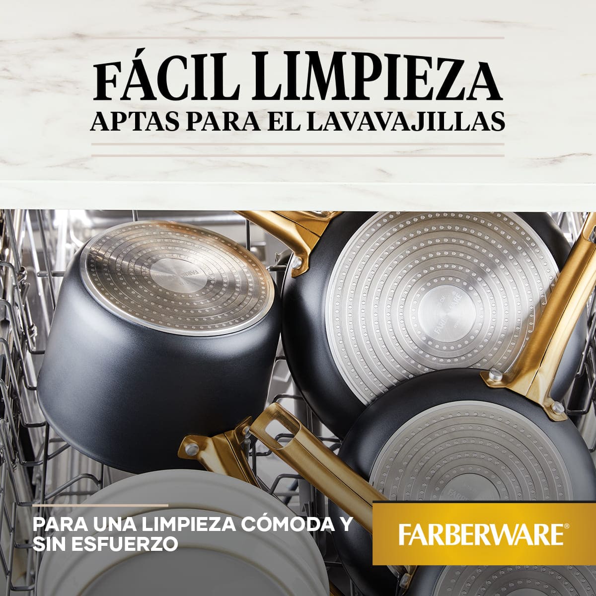Sartén Farberware 25 cm antiadherente cerámico de aluminio forjado - inducción - Imagen 9