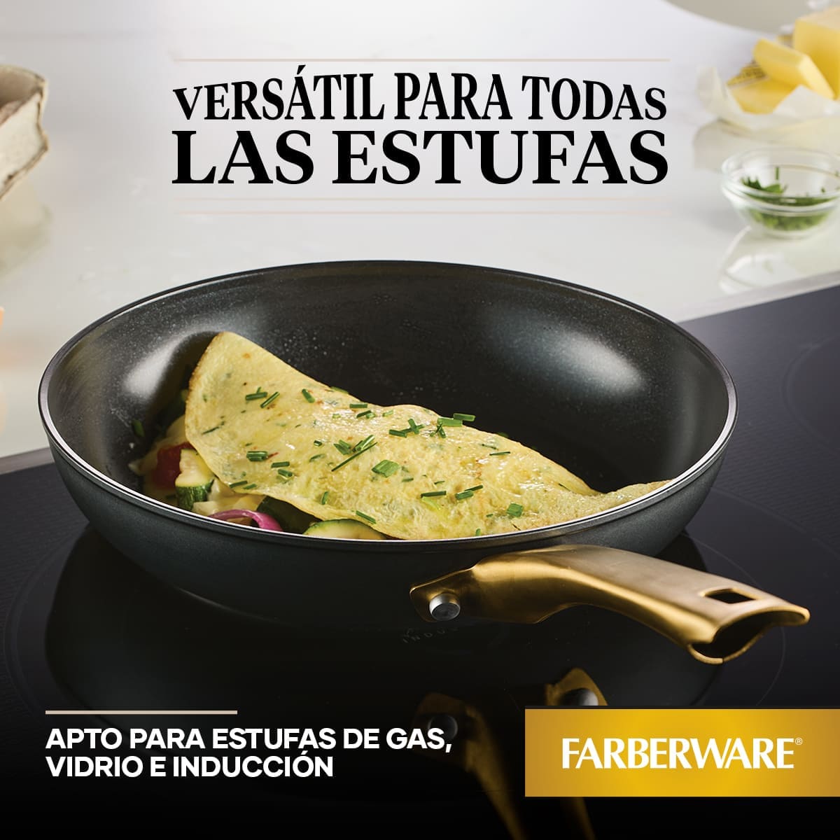 Juego de ollas Farberware 8 piezas antiadherente cerámico en aluminio forjado - inudcción - Imagen 10