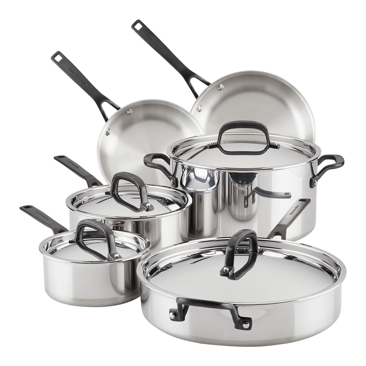juego de ollas KitchenAid 10 piezas - 5 ply
