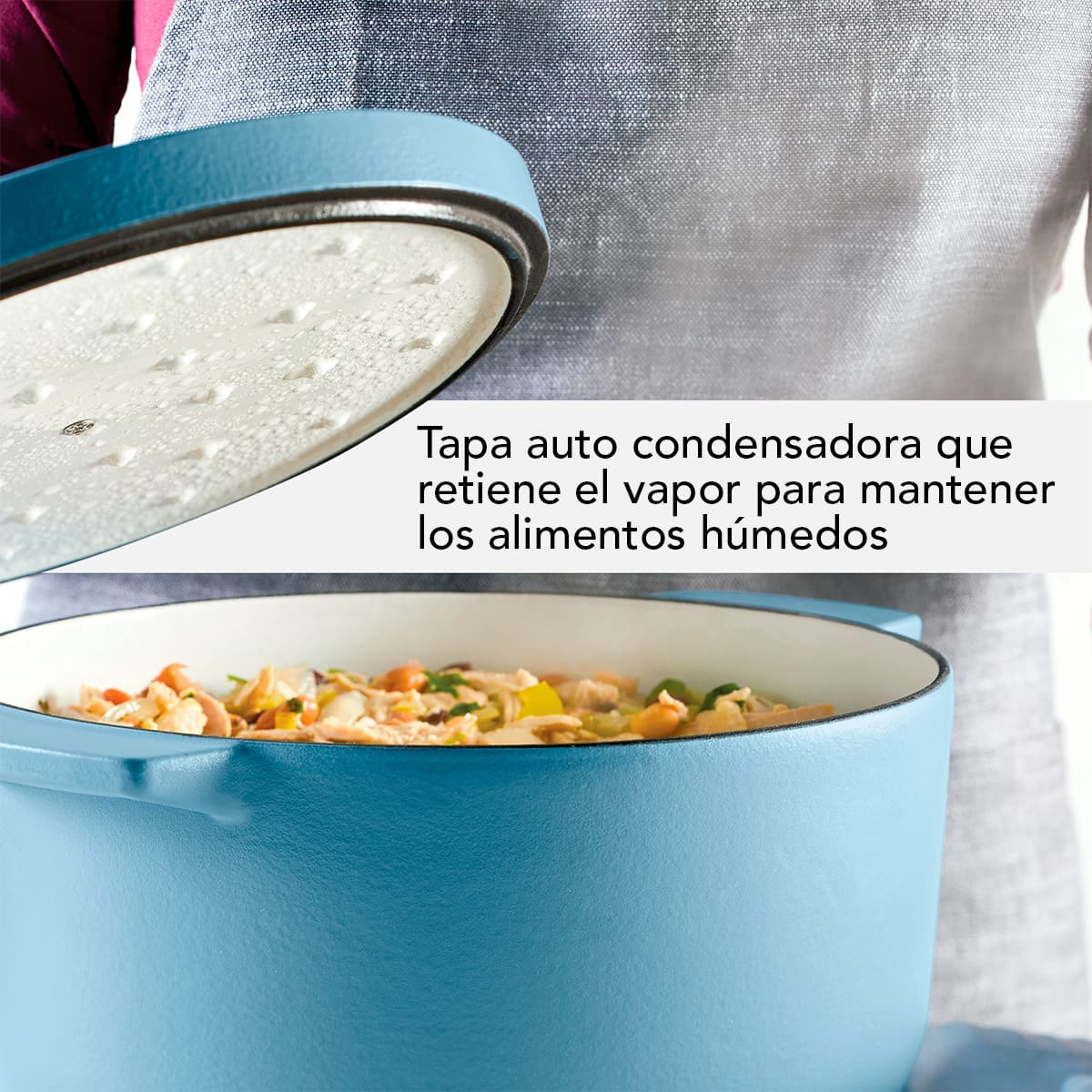 Olla KitchenAid tipo horno holandés azul de 5.7 L de hierro fundido esmaltado - Imagen 9