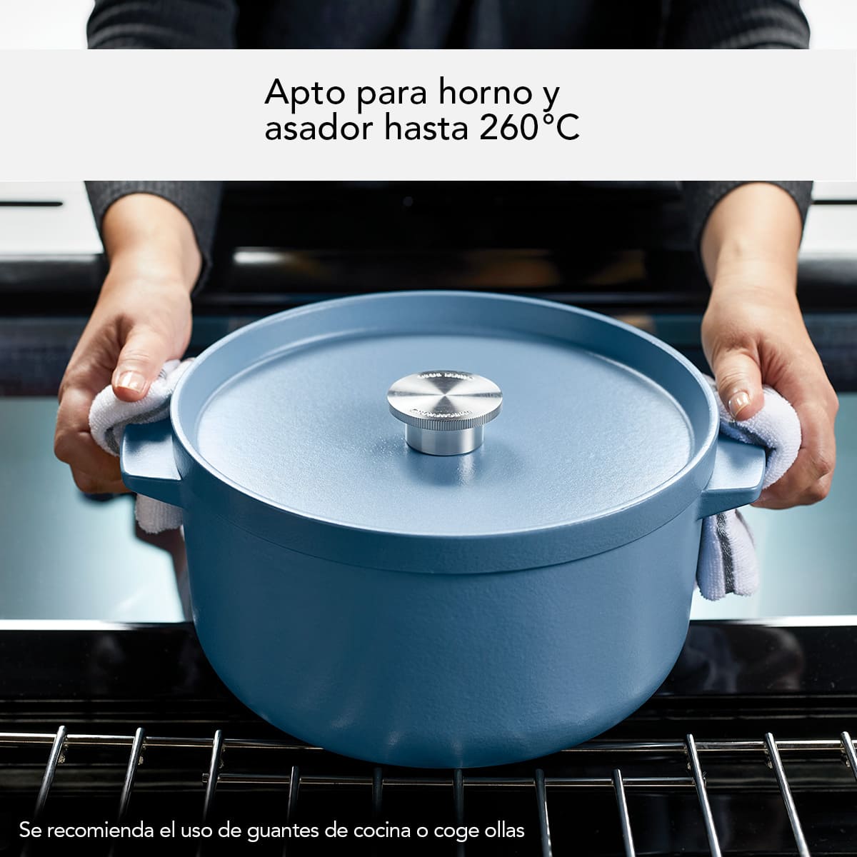 Olla KitchenAid tipo horno holandés azul de 5.7 L de hierro fundido esmaltado - Imagen 11