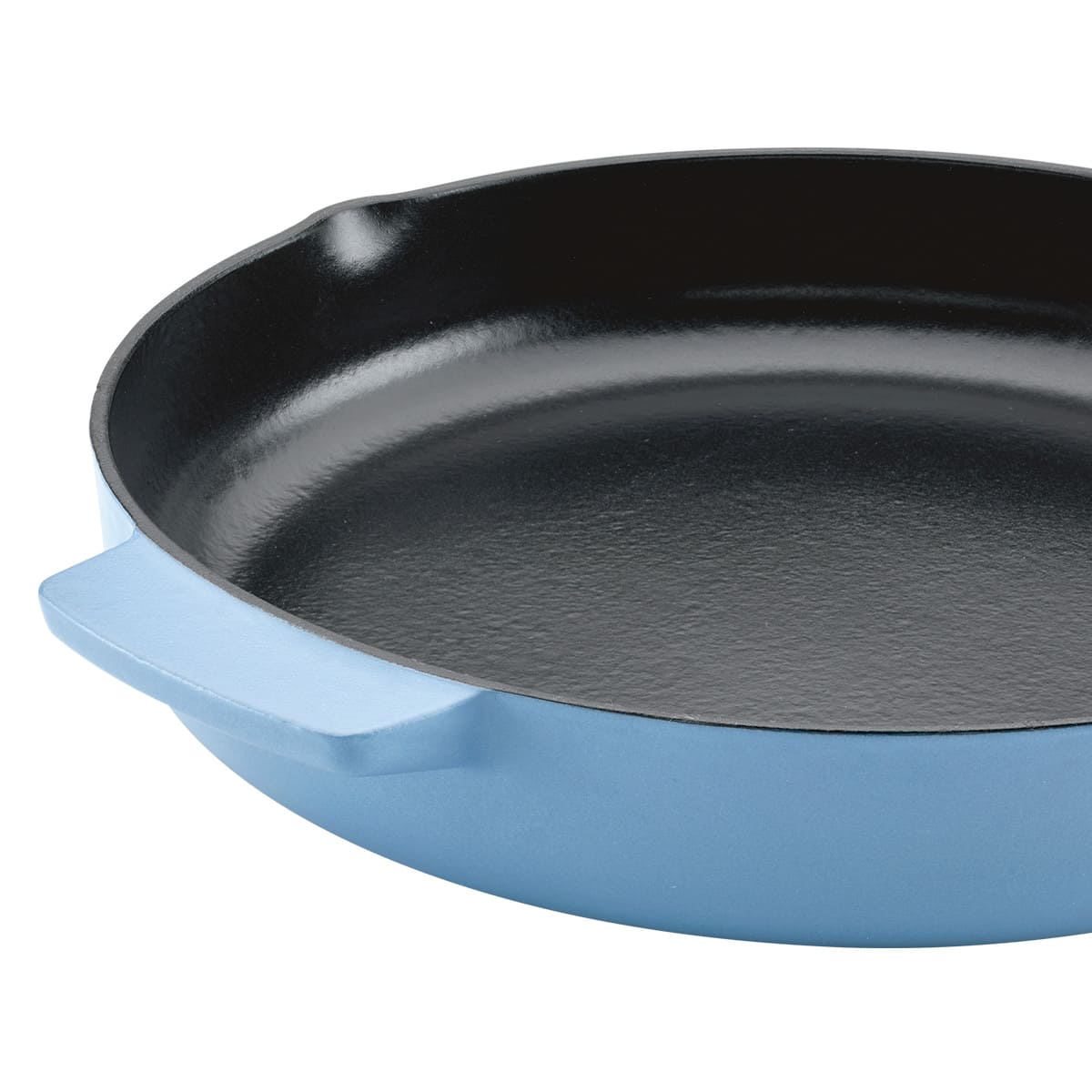 Sartén KitchenAid 30 cm de hierro fundido esmaltado con asas y picos vertederos - azul - Imagen 6
