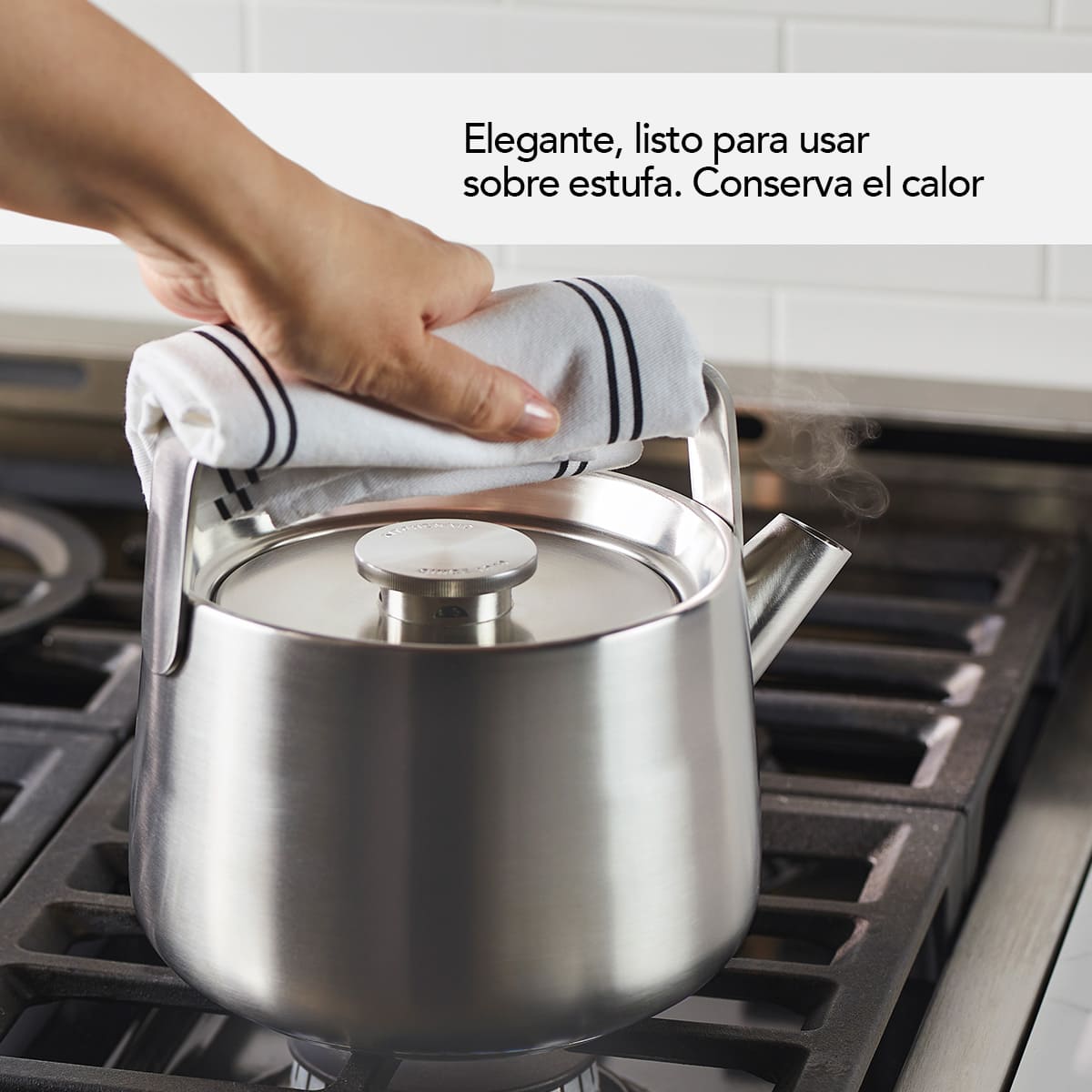 Tetera KitchenAid 1.9 L acero inoxidable esmaltado para inducción - Imagen 3