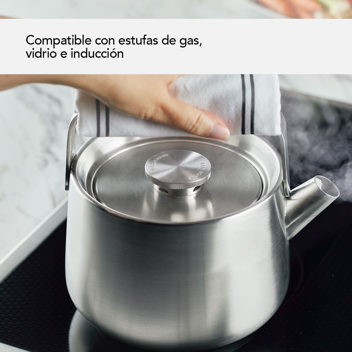 Tetera KitchenAid 1.9 L acero inoxidable esmaltado para inducción - Imagen 6
