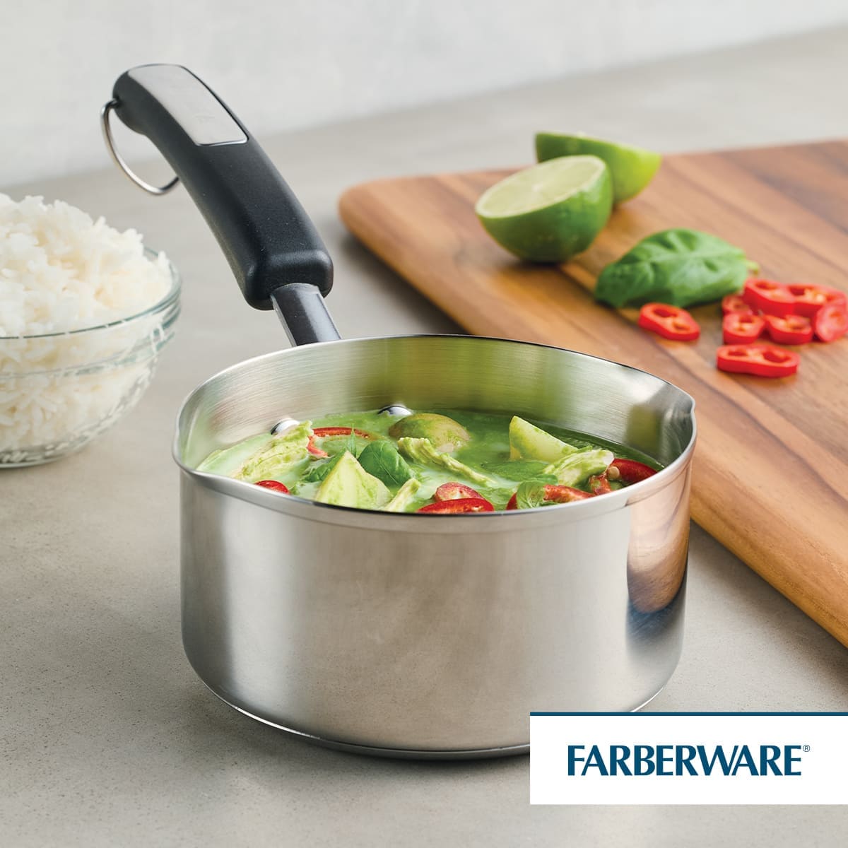 Perol Farberware 14 cm Brilliance de 0.9 L en acero inoxidable - inducción - Imagen 11