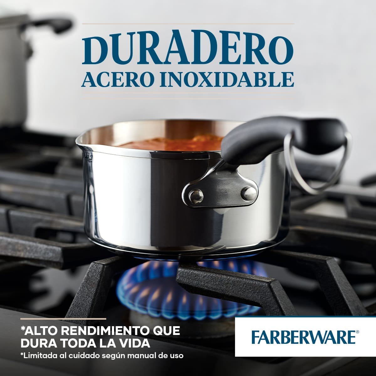 Perol Farberware 14 cm Brilliance de 0.9 L en acero inoxidable - inducción - Imagen 6