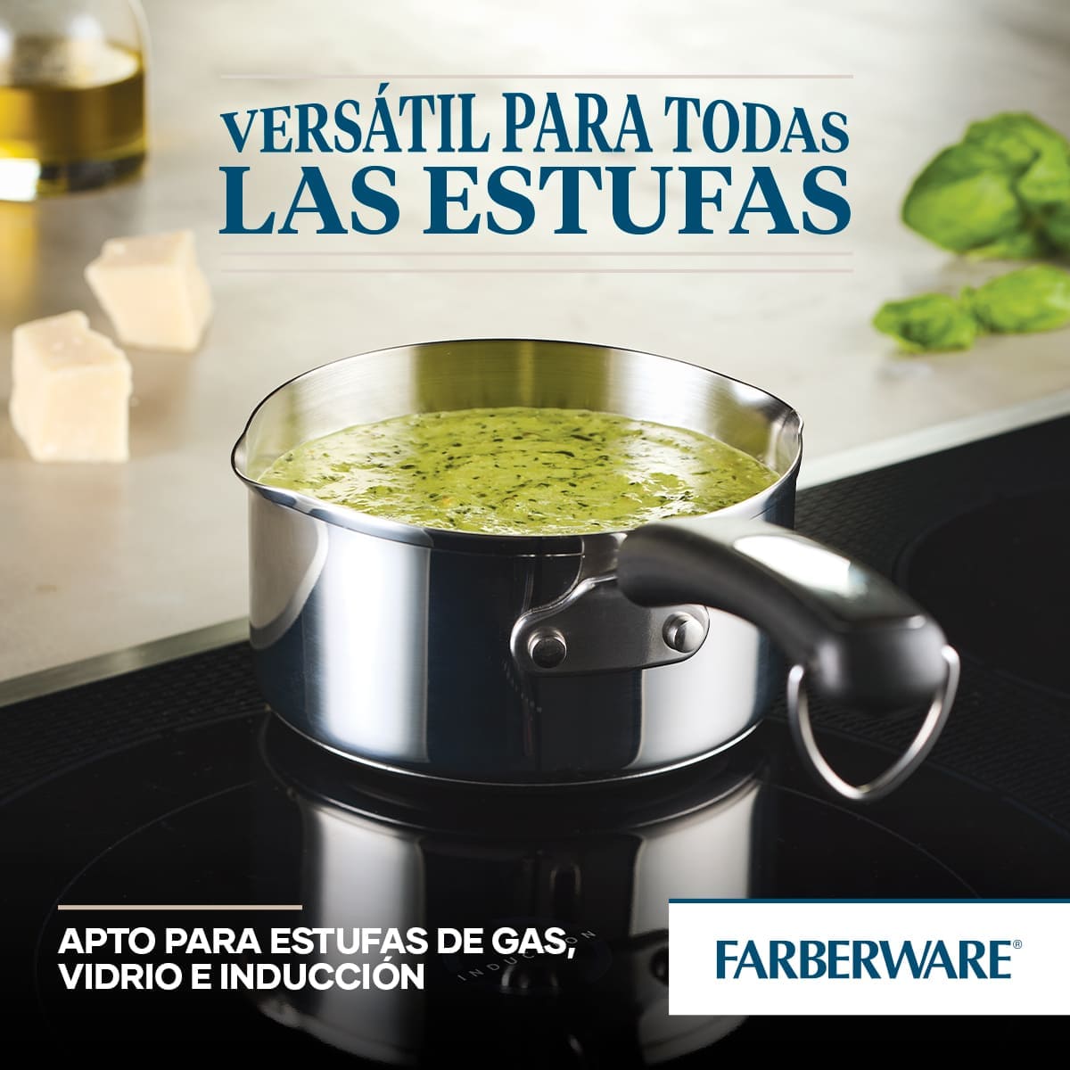 Perol Farberware 14 cm Brilliance de 0.9 L en acero inoxidable - inducción - Imagen 9