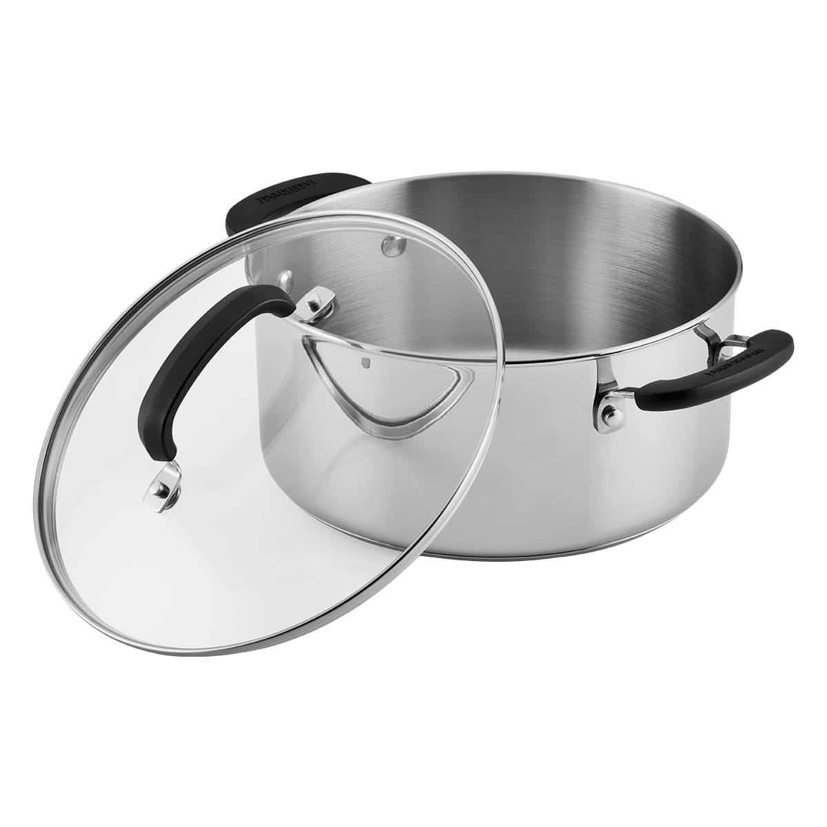 Olla Farberware 24 cm de acero inoxidable con tapa de vidrio templado - Imagen 2