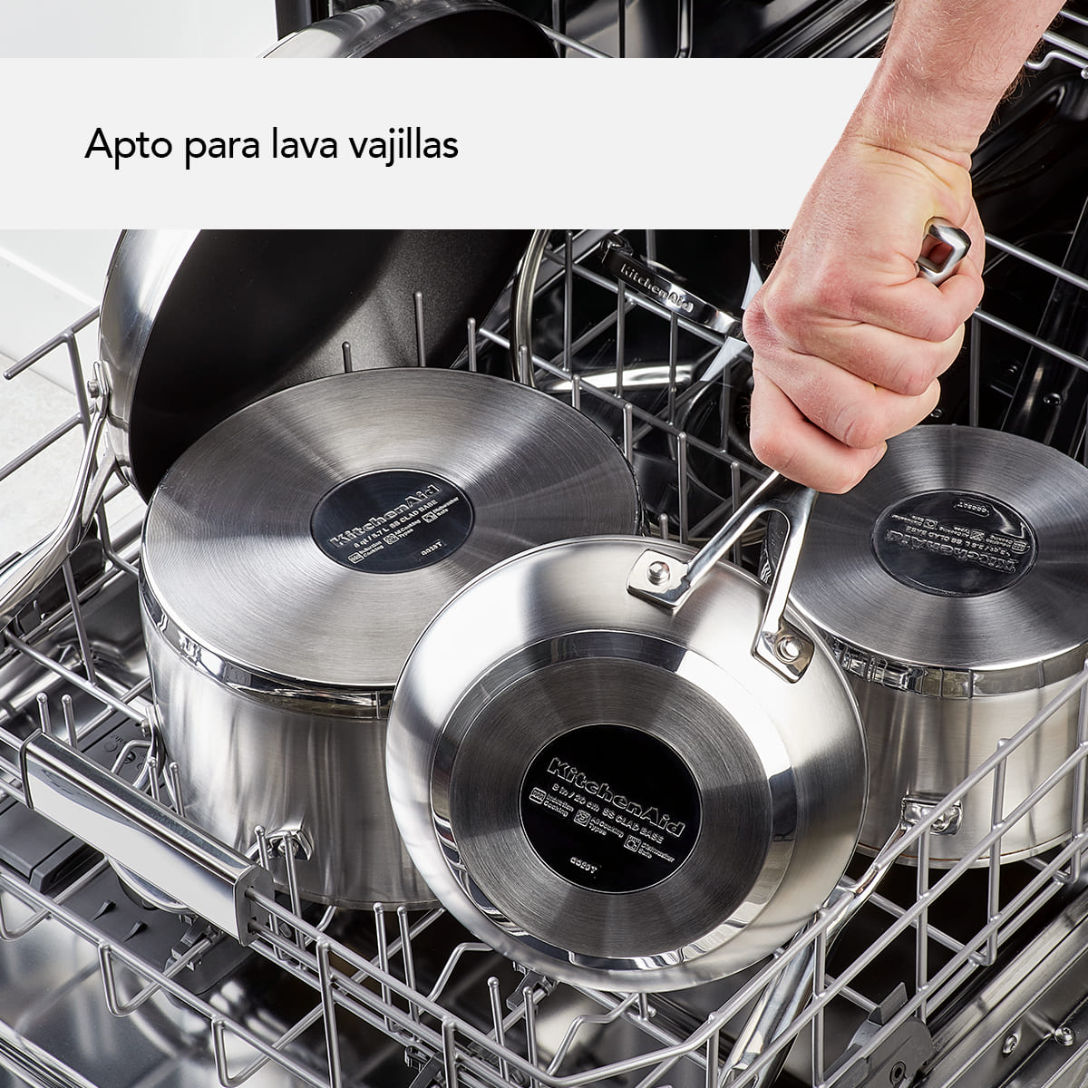 Juego de ollas KitchenAid 11 piezas 3 Ply - placa de inducción y acero inoxidable - Imagen 8