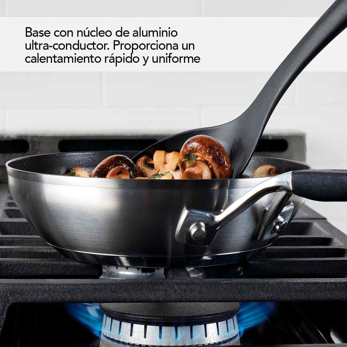Set de sartenes KitchenAid 24 y 30 cm - acero inoxidable y placa de inducción - Imagen 6