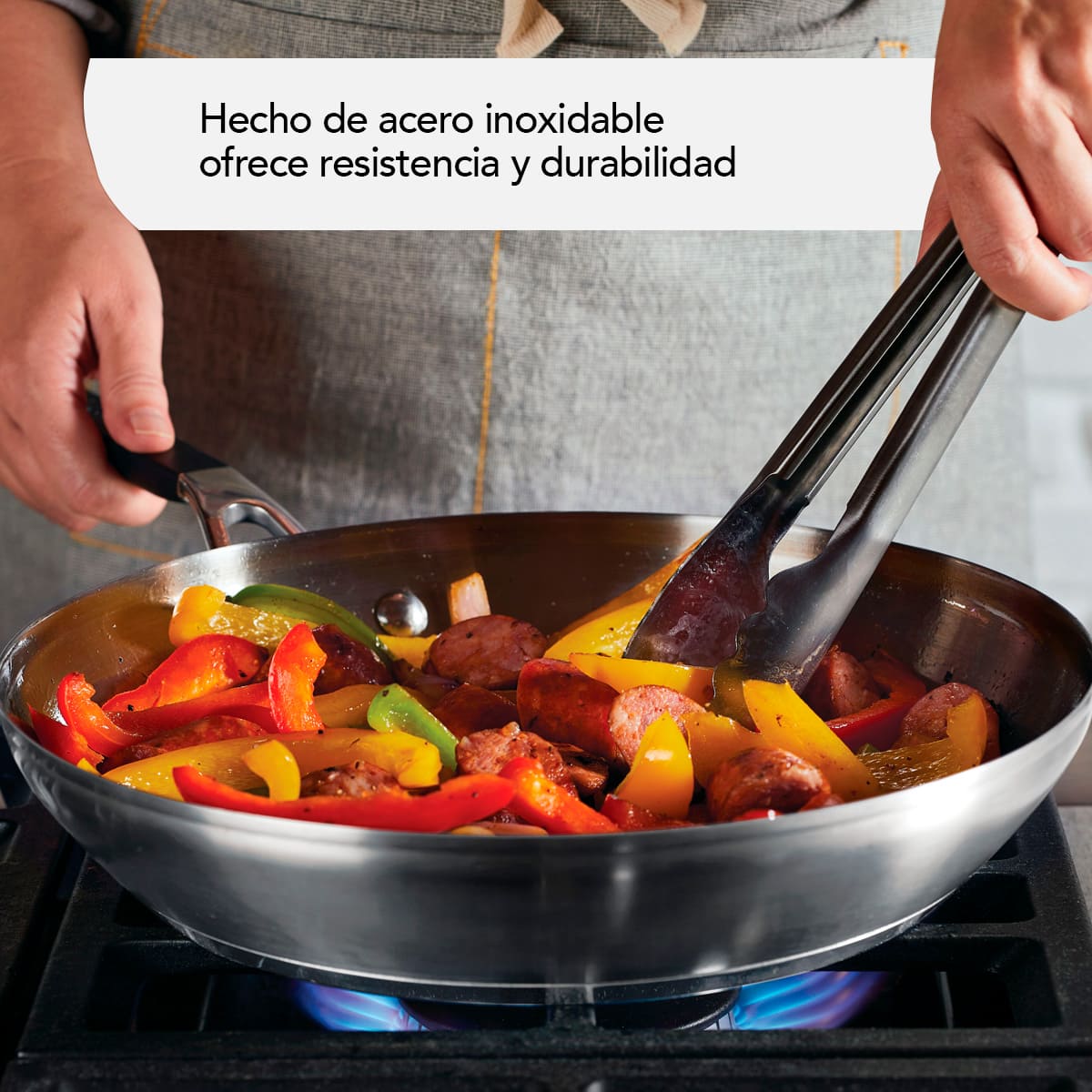 Sartén KitchenAid 30 cm de acero inoxidable y placa de inducción - Imagen 6
