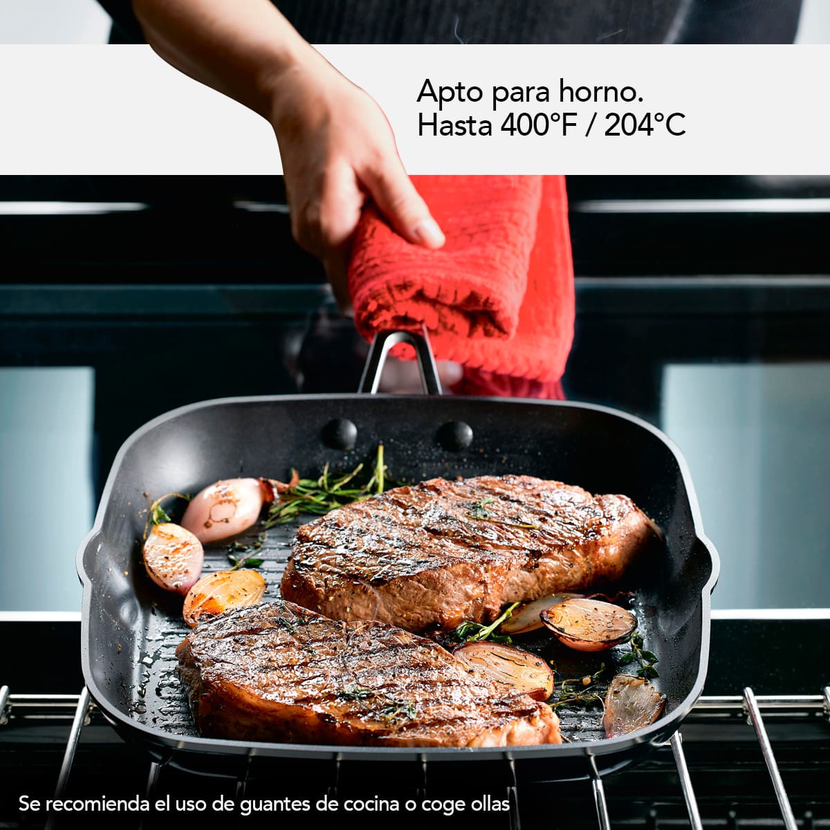 Plancha con grill KitchenAid 29 cm - anodizado duro, antiadherente - Imagen 8