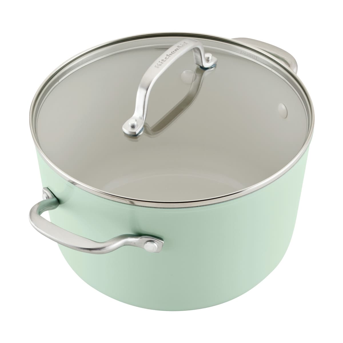 Juego de ollas KitchenAid 10 piezas antiadherente - cerámico anodizado verde - Imagen 2