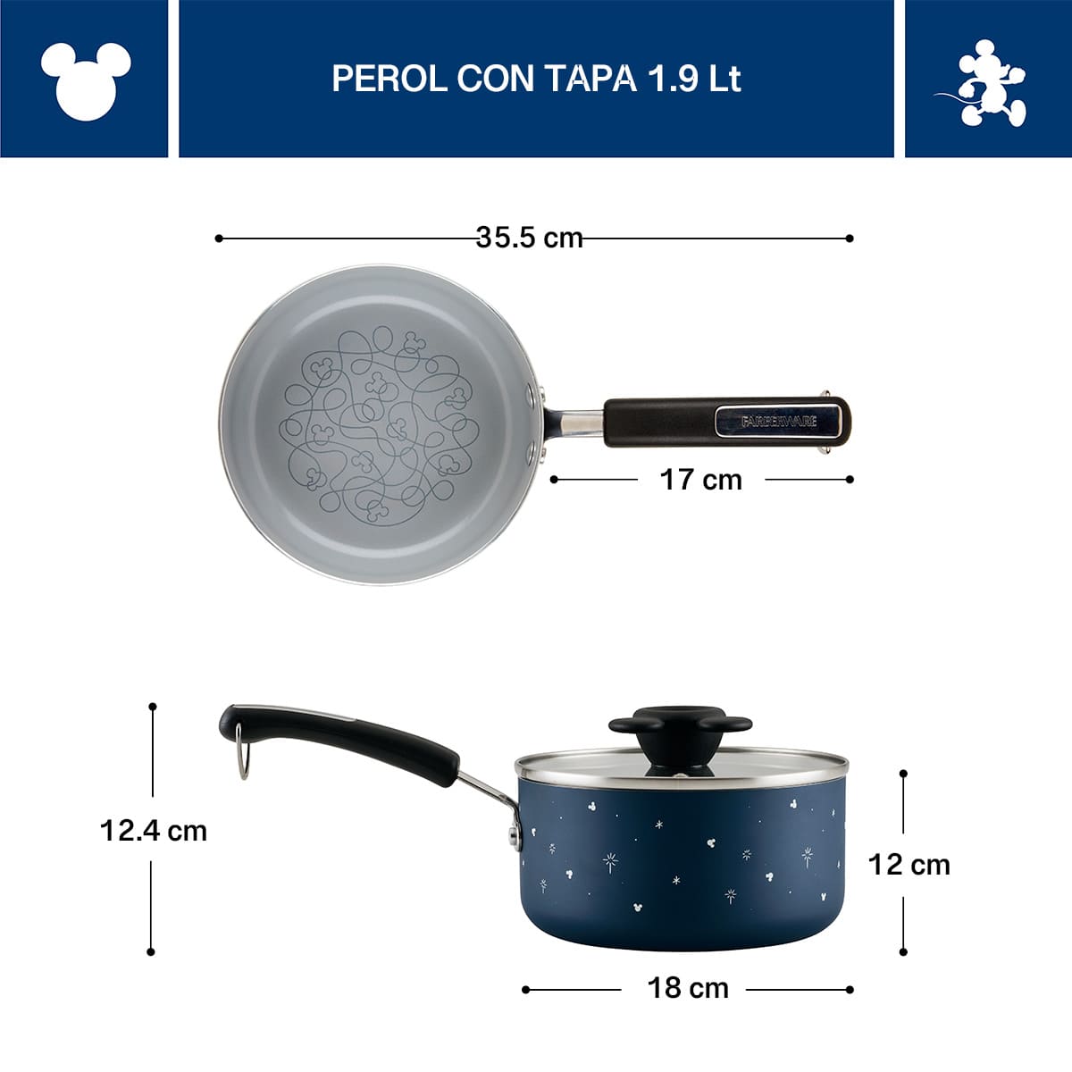 Perol Farberware 18 cm Disney Bon Voyage antiadherente cerámico - Imagen 4