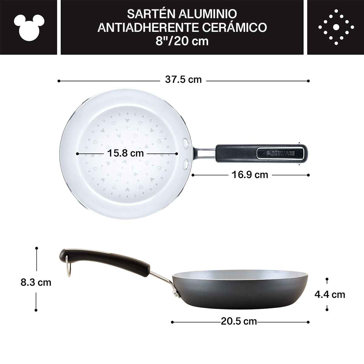Sartén Farberware 20 cm Disney Home Monochrome - antiadherente cerámico - Imagen 4