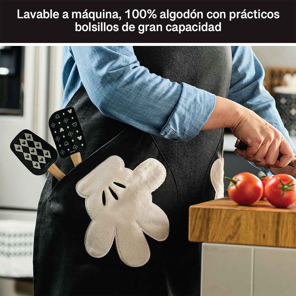 Delantal ajustable Disney Home Monochrome con bolsillos - Imagen 5