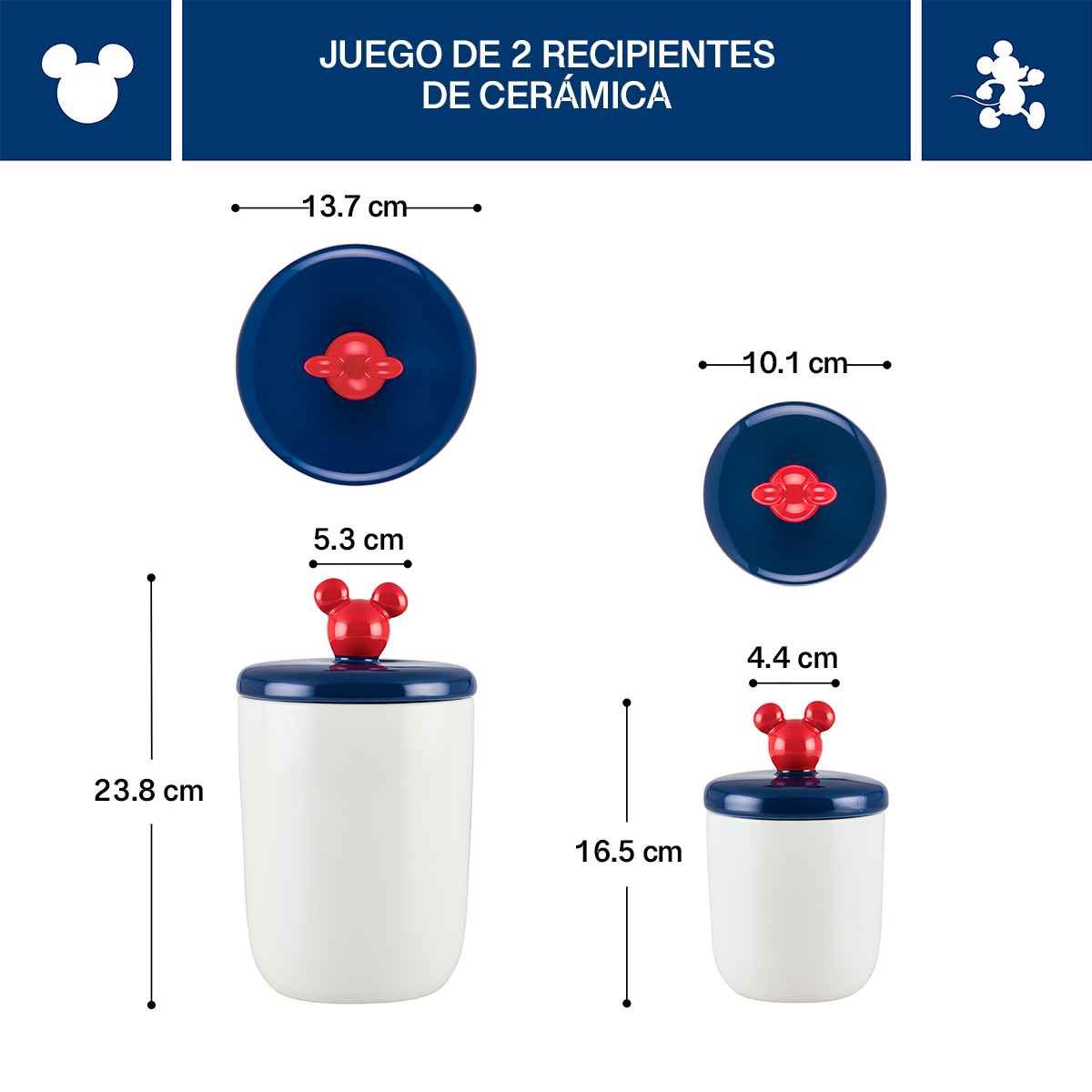Set de recipientes de cerámica Disney Home Bon Voyage con tapa hermética para almacenamiento - Imagen 5