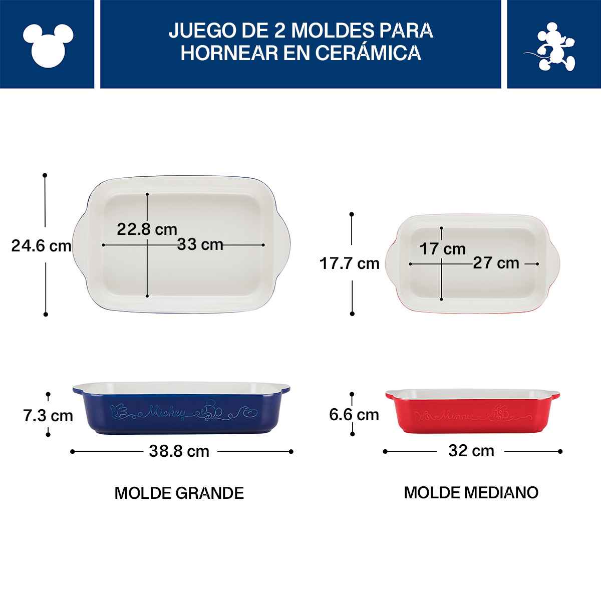 Set de moldes para hornear Disney Home Bon Voyage en cerámica - Imagen 5