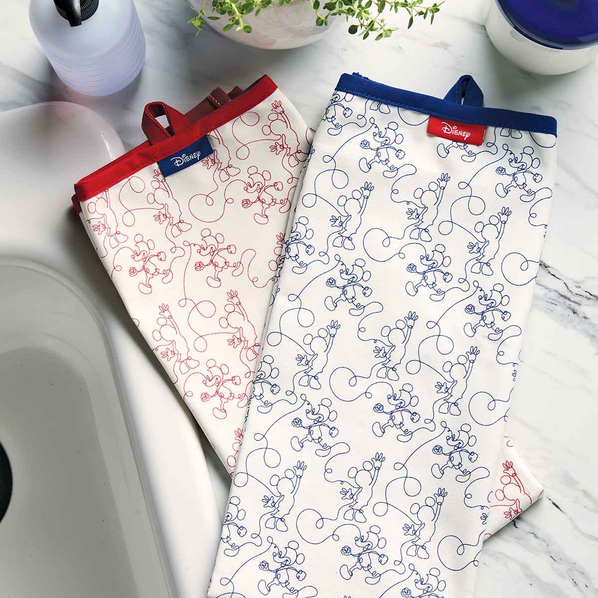 Set de secadores de cocina Disney Home Bon Voyage de algodón - azul y rojo - Imagen 5