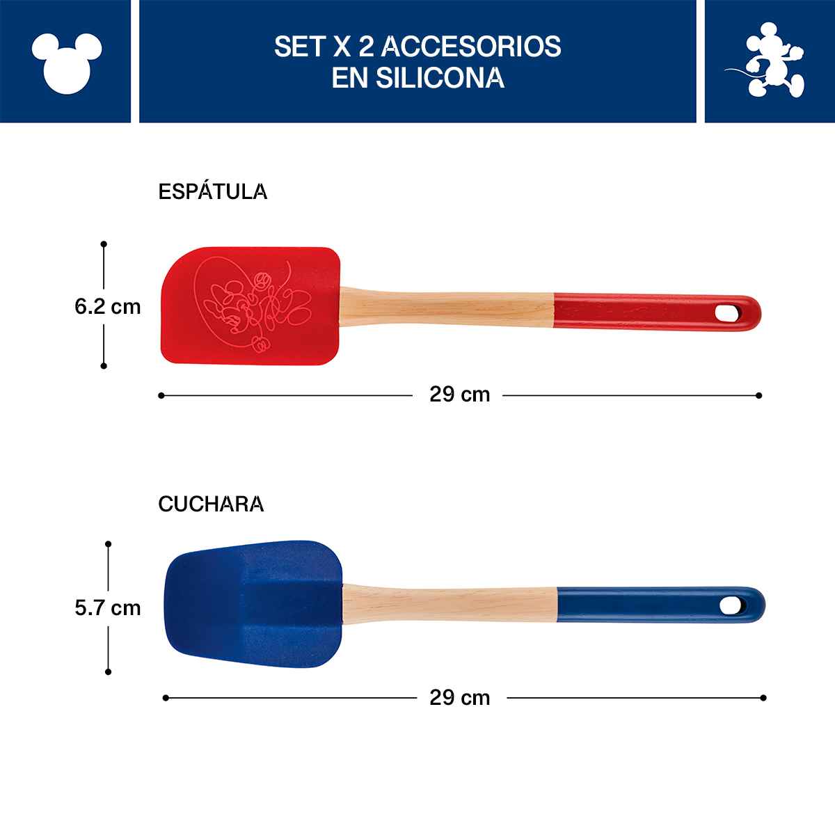 Set de utensilios de silicona Disney Home Bon Voyage 2 piezas - Imagen 2