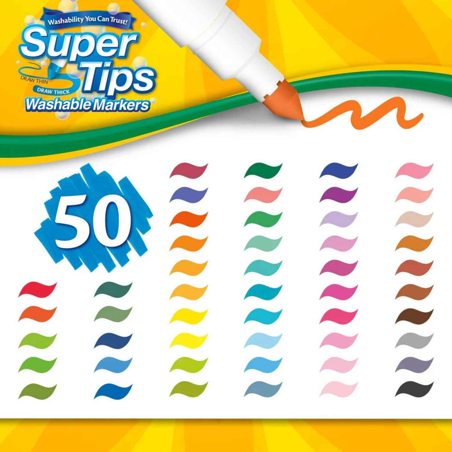 Marcadores Crayola Super Tips x50 - Imagen 5