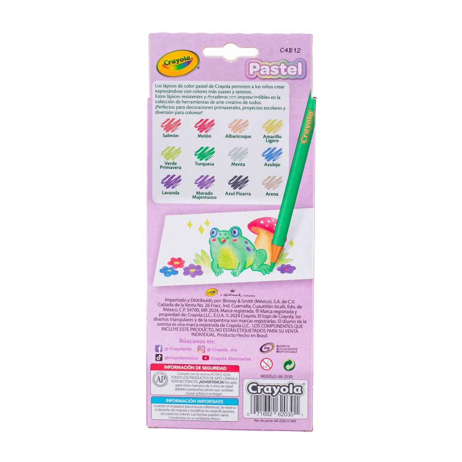 Colores Crayola pastel largos x12 - Imagen 2