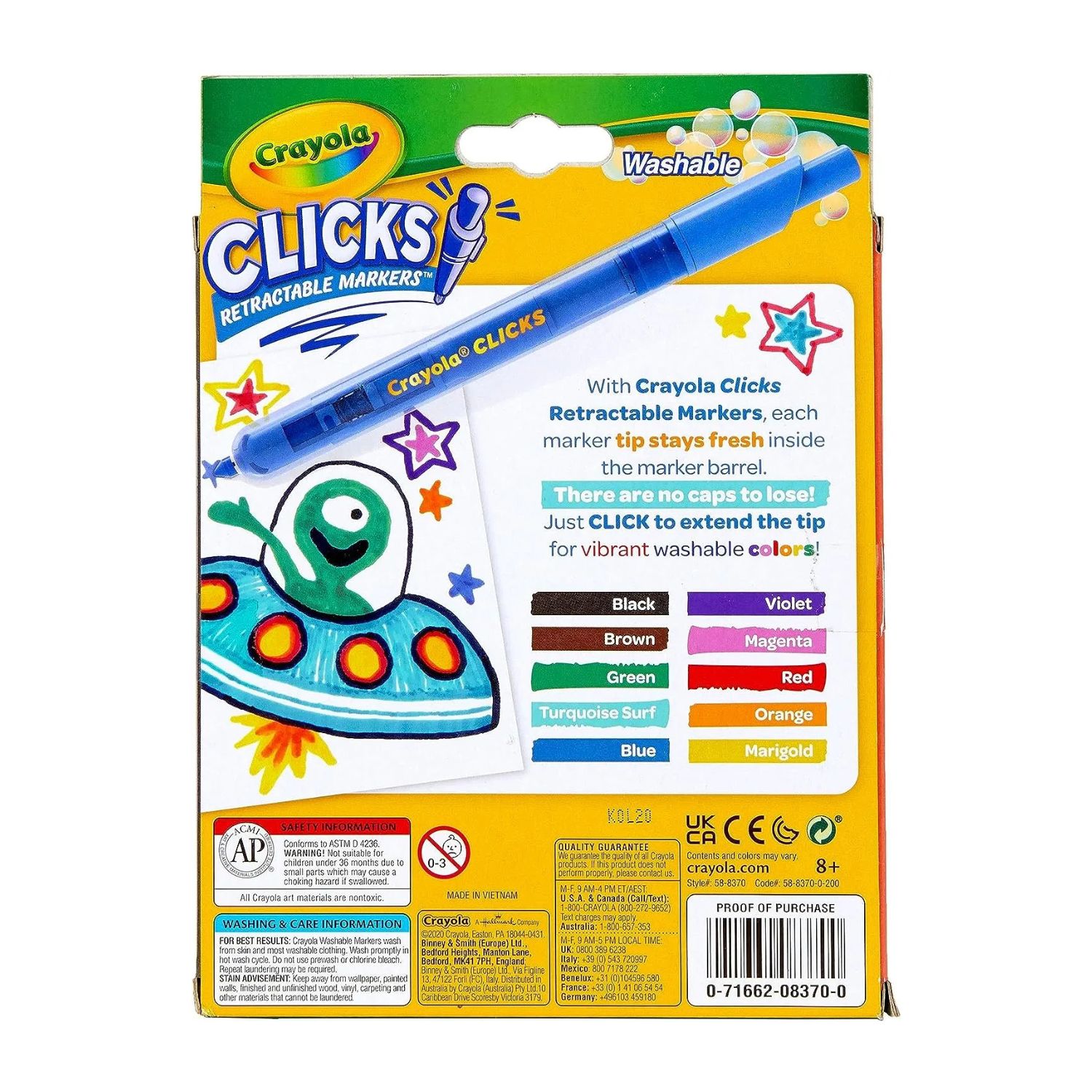 Marcadores Crayola retráctiles x10 - Imagen 2