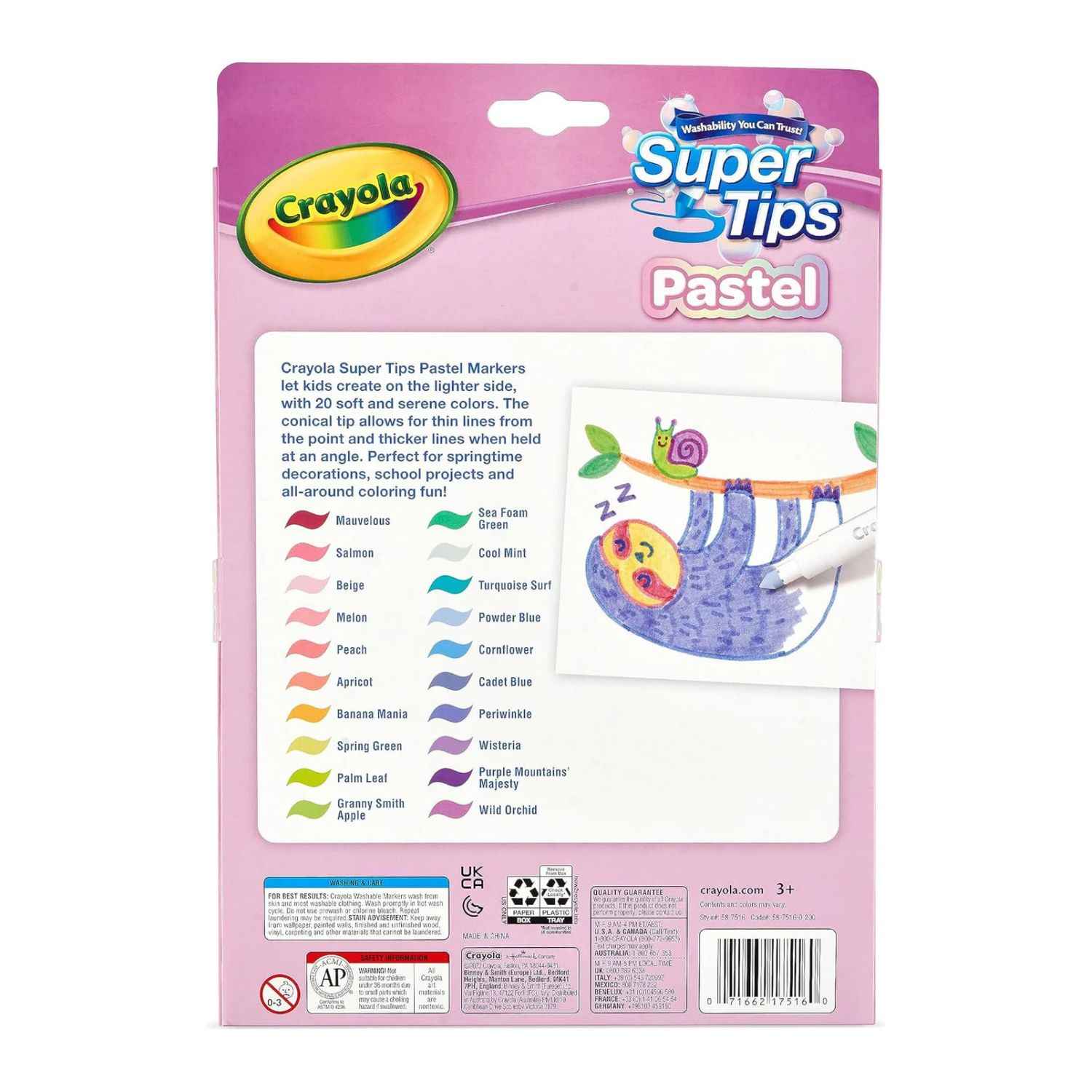 Marcadores Crayola Super Tips pastel x20 - Imagen 2